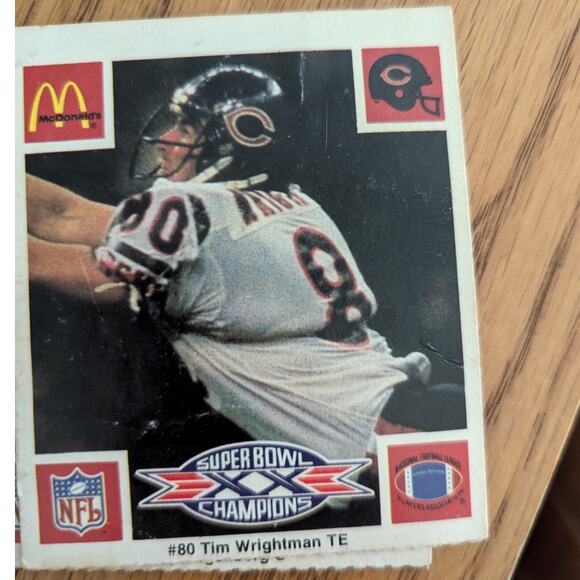 McDonald's 1986 NFL Super Bowl XX 20 Champions Chicago Bears 7 Trading Cards - Picture 7 of 9